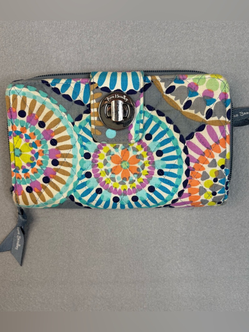 Vera Bradley Painted Medallions Turnlock Wallet RFID Quilted